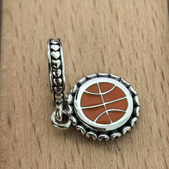 Pandora Basketball Swoosh! Charm Pendant, S925 Silver Bracelets - Picture 3 of 4